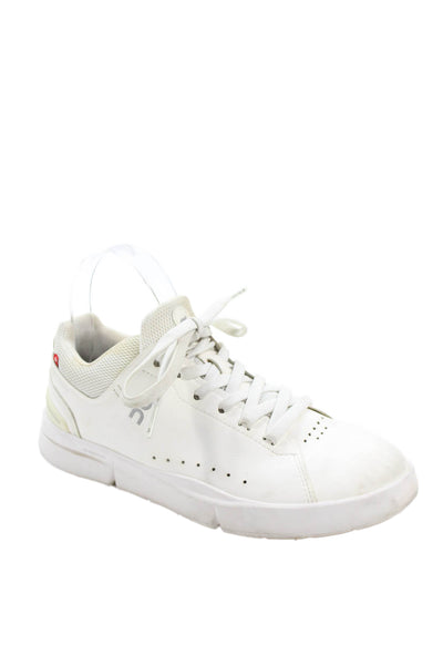 On Cloud Womens Leather Low Top Sneakers White Size 7