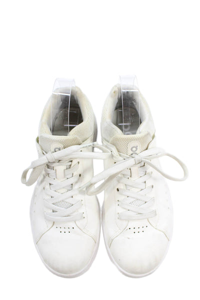 On Cloud Womens Leather Low Top Sneakers White Size 7
