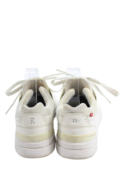 On Cloud Womens Leather Low Top Sneakers White Size 7