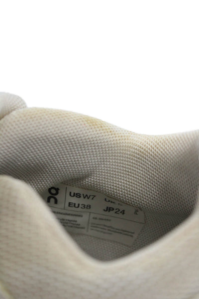 On Cloud Womens Leather Low Top Sneakers White Size 7