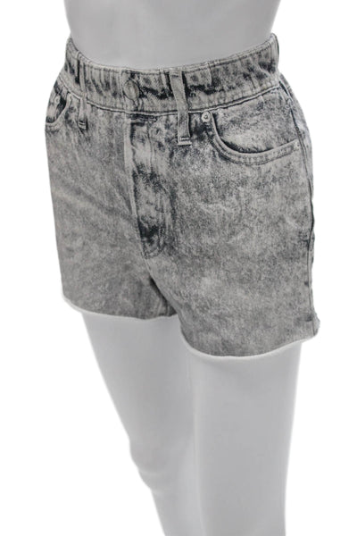 Rag & Bone Women Cut-Off Cotton Shorts Gray Button Closure Size M