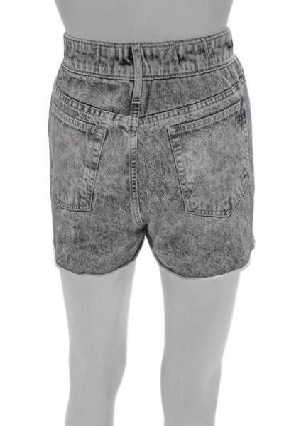 Rag & Bone Women Cut-Off Cotton Shorts Gray Button Closure Size M