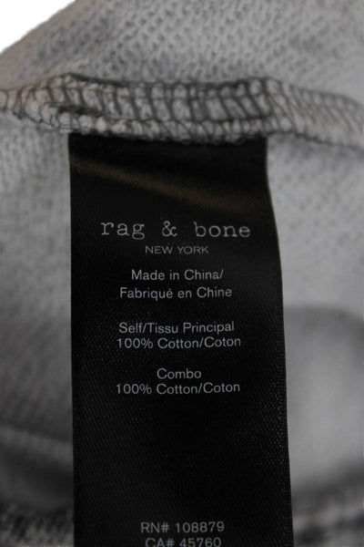 Rag & Bone Women Cut-Off Cotton Shorts Gray Button Closure Size M