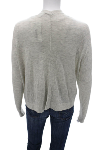 Reiss Womens Gray V-Neck Wool Alpaca Cardigan Long Sleeve Size M