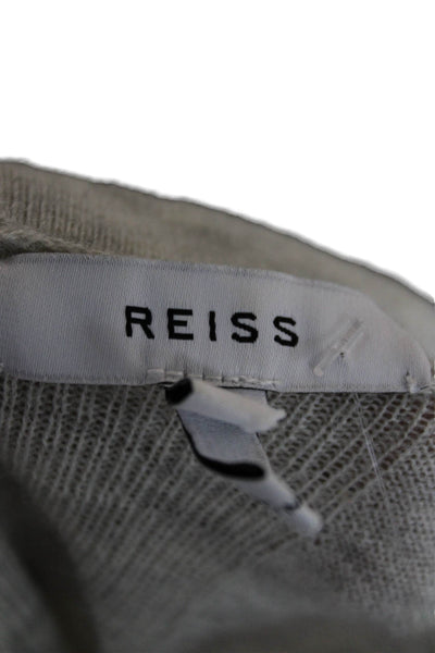 Reiss Womens Gray V-Neck Wool Alpaca Cardigan Long Sleeve Size M