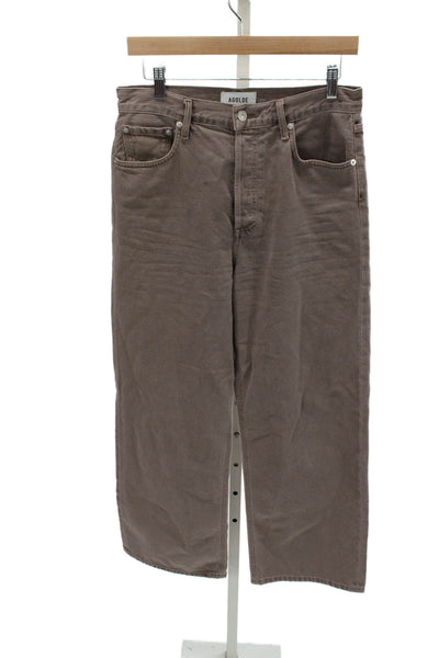Agolde Womens Straight High Rise Brown 100% Cotton Jeans Size 28