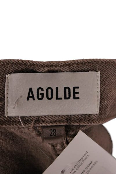 Agolde Womens Straight High Rise Brown 100% Cotton Jeans Size 28