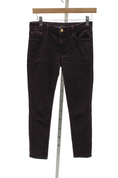 J Brand Women Skinny Pants Purple Cotton Zip Size 26