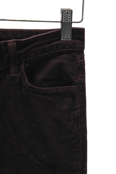 J Brand Women Skinny Pants Purple Cotton Zip Size 26