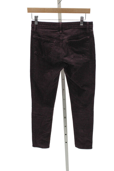 J Brand Women Skinny Pants Purple Cotton Zip Size 26
