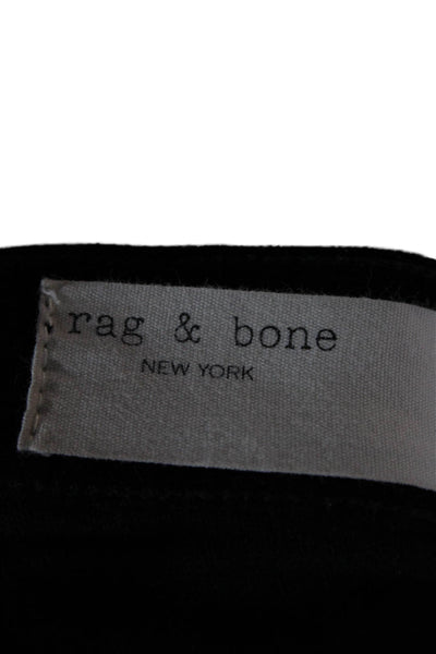 Rag & Bone Womens Skinny Pants Black Cotton Button Inseam 25 Size 25