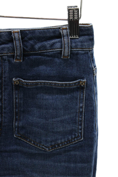 Maje Womens Straight Jeans High Waist Blue Cotton Inseam 27 Size 36