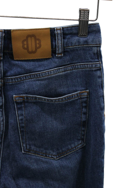 Maje Womens Straight Jeans High Waist Blue Cotton Inseam 27 Size 36