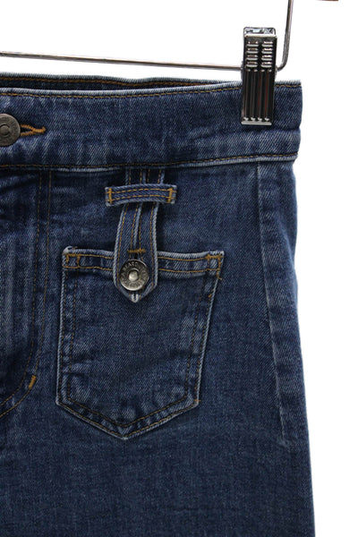 Veronica Beard Womens Wide Leg Jeans Blue Mid Rise Size 25