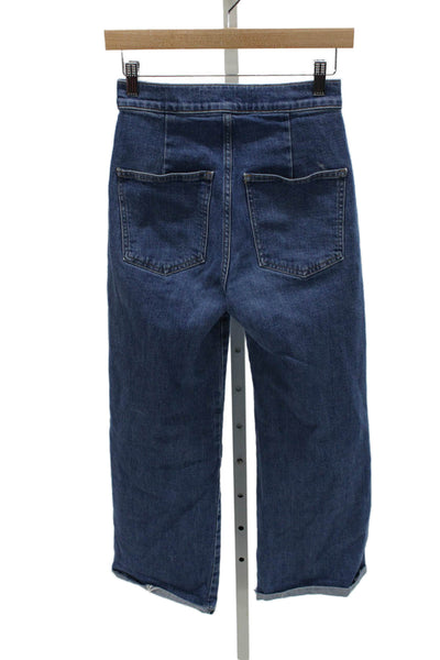 Veronica Beard Womens Wide Leg Jeans Blue Mid Rise Size 25