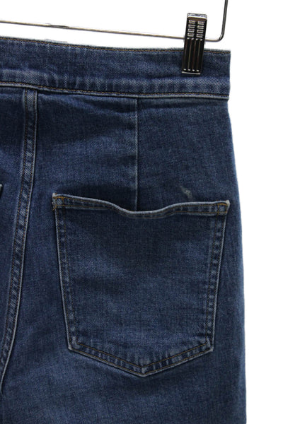 Veronica Beard Womens Wide Leg Jeans Blue Mid Rise Size 25