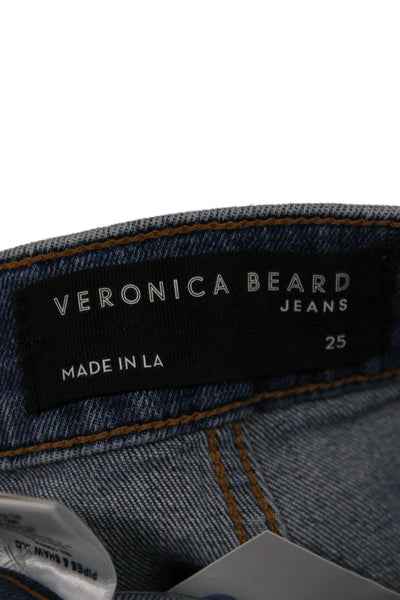 Veronica Beard Womens Wide Leg Jeans Blue Mid Rise Size 25