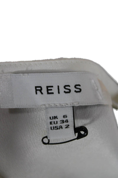 Reiss Women Basic White V-Neck Sleeveless Tank Pullover Size 2