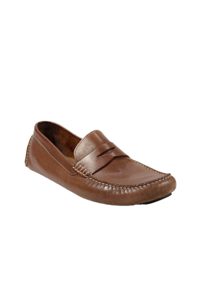 Cole Haan Men's Leather Round Toe Slip-On Loafers Shoes Brown Size 9.5