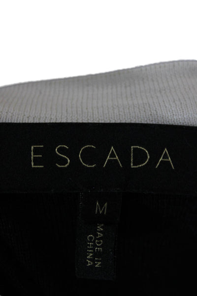 Escada Women Cardigan Blue 100% Virgin Wool Round Neck Long Sleeve Size M
