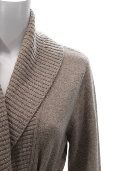 Repeat Womens Cashmere Collared Cardigan Beige Size S