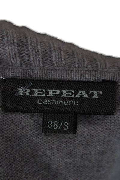Repeat Womens Cashmere Collared Cardigan Beige Size S