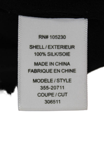 Joie Womens Silk V-Neck Short Sleeve Basic Blouse Black Size S
