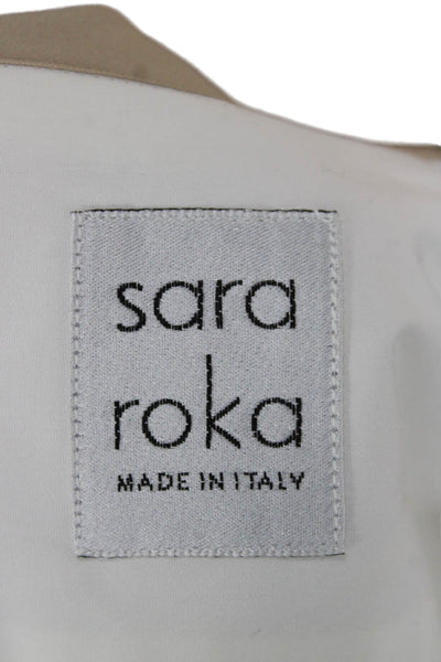 Sara Roka Womens Shirt Dress White Cotton Long Sleeve Size M