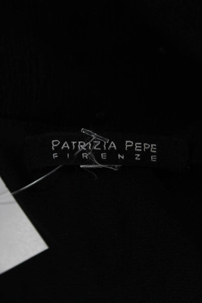 Patrizia Pepe Womens Mini Silk VNeck Sleeveless Knee-Length Black Dress Size 42