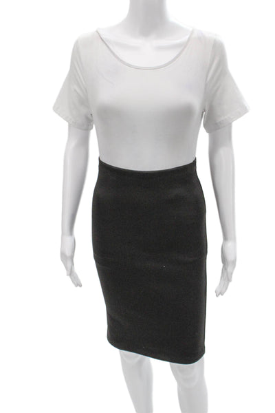 Silvia Tcherassi Womens Pencil Skirt Gray Knee Length Pull On Size S