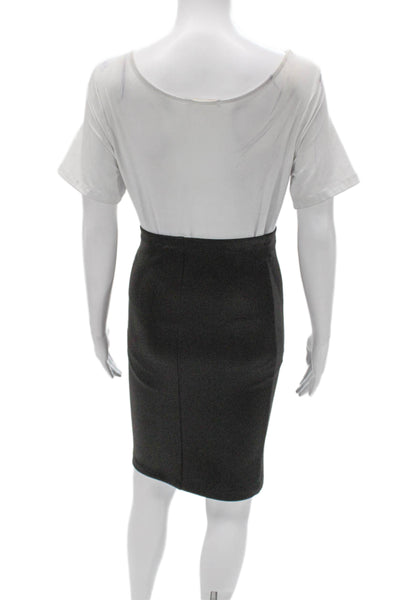 Silvia Tcherassi Womens Pencil Skirt Gray Knee Length Pull On Size S