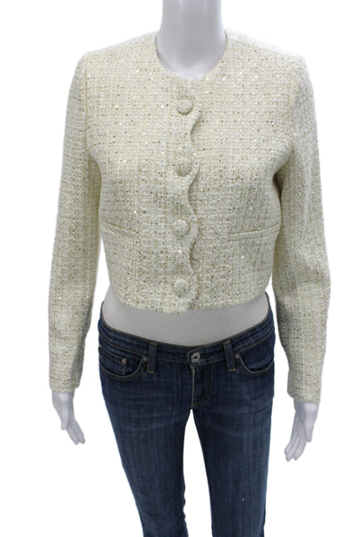 Cami NYC Women Basic Jacket Ivory Button Closure Size 2XS Petite