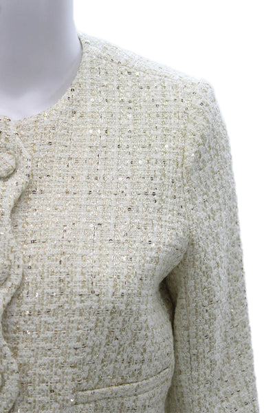 Cami NYC Women Basic Jacket Ivory Button Closure Size 2XS Petite