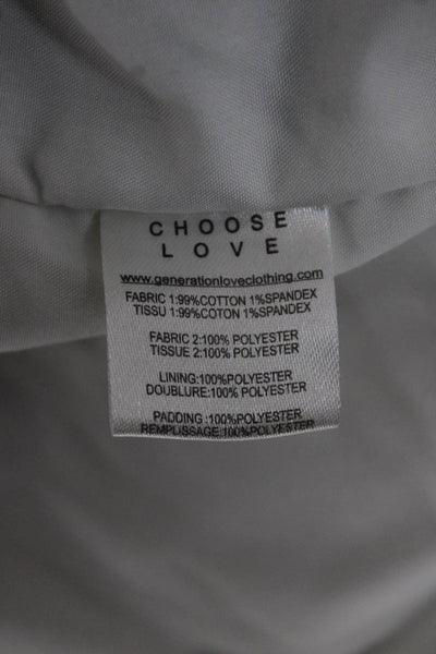 Generation Love Women Puffer Jacket Blue Zip Long Sleeve Cotton Size XS