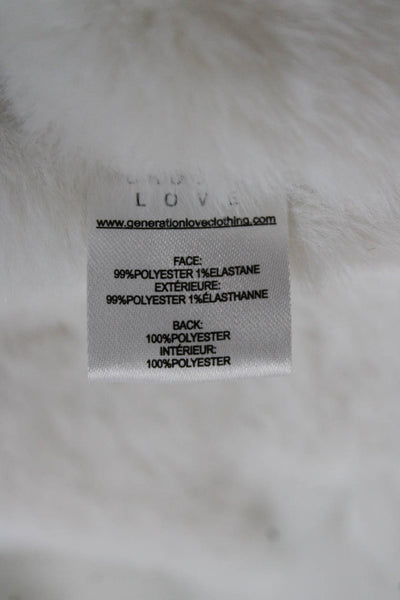 Generation Love Women Basic Jacket Blue Zip Polyester Long Sleeve Size M