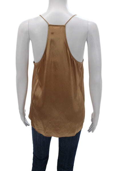 Cami NYC Womens Silk V Neck Gold Camisole Sleeveless Pullover Size S