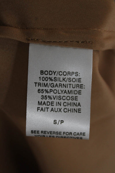 Cami NYC Womens Silk V Neck Gold Camisole Sleeveless Pullover Size S