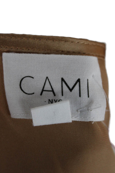 Cami NYC Womens Silk V Neck Gold Camisole Sleeveless Pullover Size S