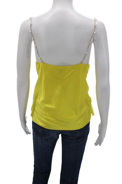 Cami NYC Women Silk Cowl Neck Camisole Yellow Sleeveless Size XS