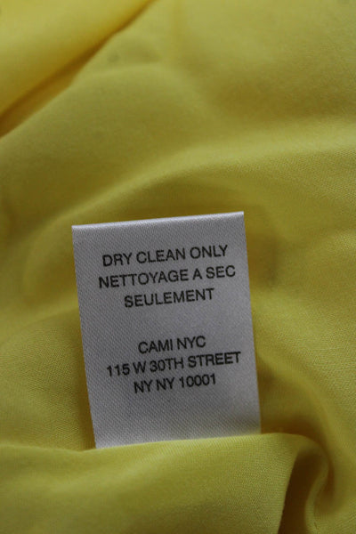 Cami NYC Women Silk Cowl Neck Camisole Yellow Sleeveless Size XS