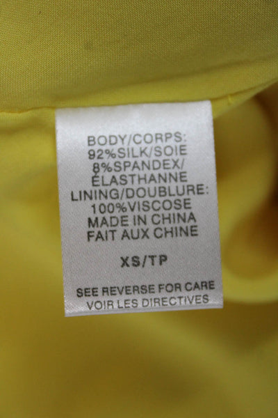 Cami NYC Women Silk Cowl Neck Camisole Yellow Sleeveless Size XS