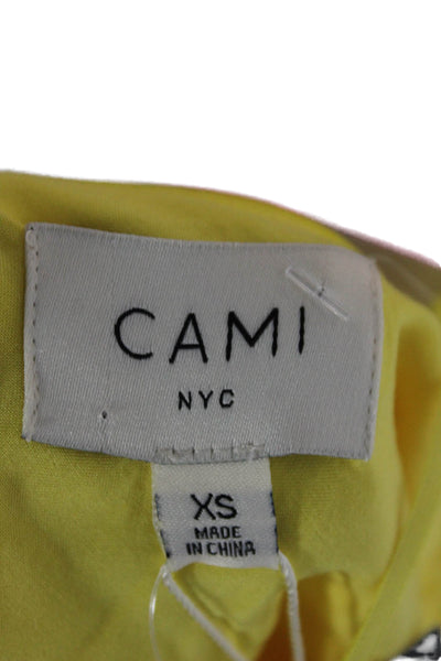 Cami NYC Women Silk Cowl Neck Camisole Yellow Sleeveless Size XS