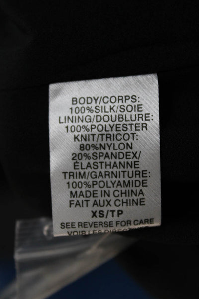 Cami NYC Women Silk V Neck Long Sleeve Bodysuit Black One Piece Size XS