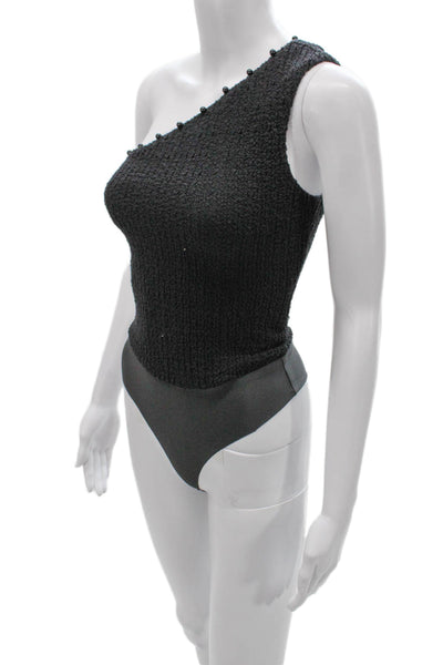 Cami NYC Womens One Shoulder Sleeveless Organic Cotton One Piece Black Size 00