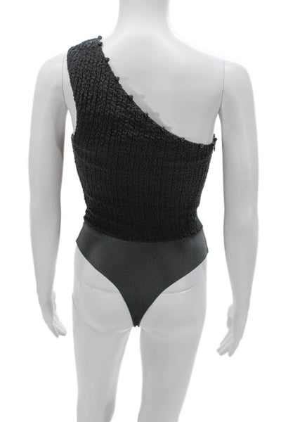 Cami NYC Womens One Shoulder Sleeveless Organic Cotton One Piece Black Size 00