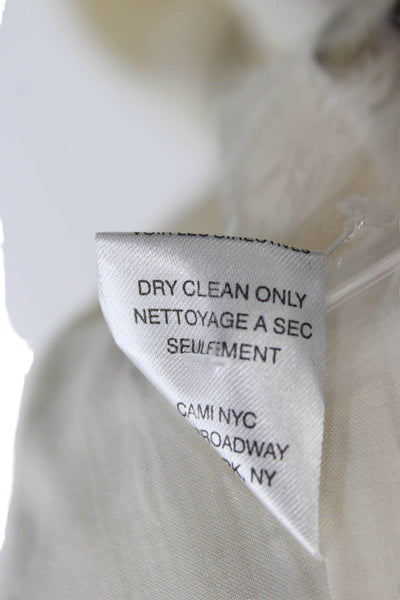Cami NYC Women Ivory Linen Casual Shorts Button Closure Size 00