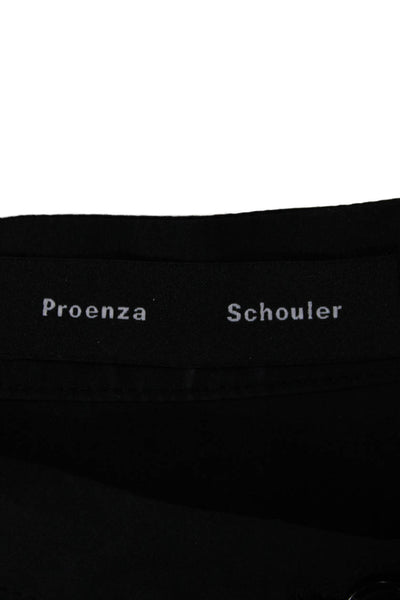 Proenza Schouler Women Tunic Blouse Black Collared Short Sleeve Size 6