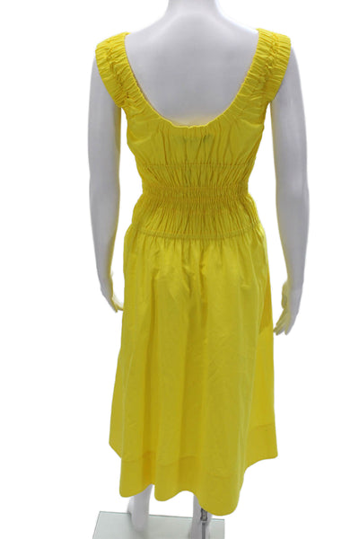 Proenza Schouler White Label Womens A-Line Yellow Scoop Neck Dress Size 6