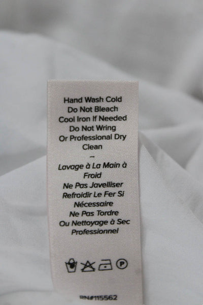 Cinq à Sept Women Fit and Flare White V Neck Dress Cotton Size 4