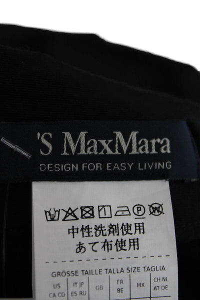 S Max Mara Womens Pleated Long Cotton Skirt Gray Zip Size 6